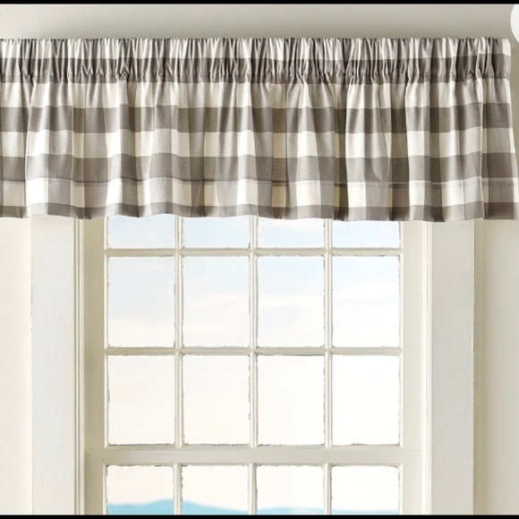 unbranded Other - Gray Buffalo Check Curtain Valance Rod Pocket Country Farmhouse Plaid 70x15 NEW